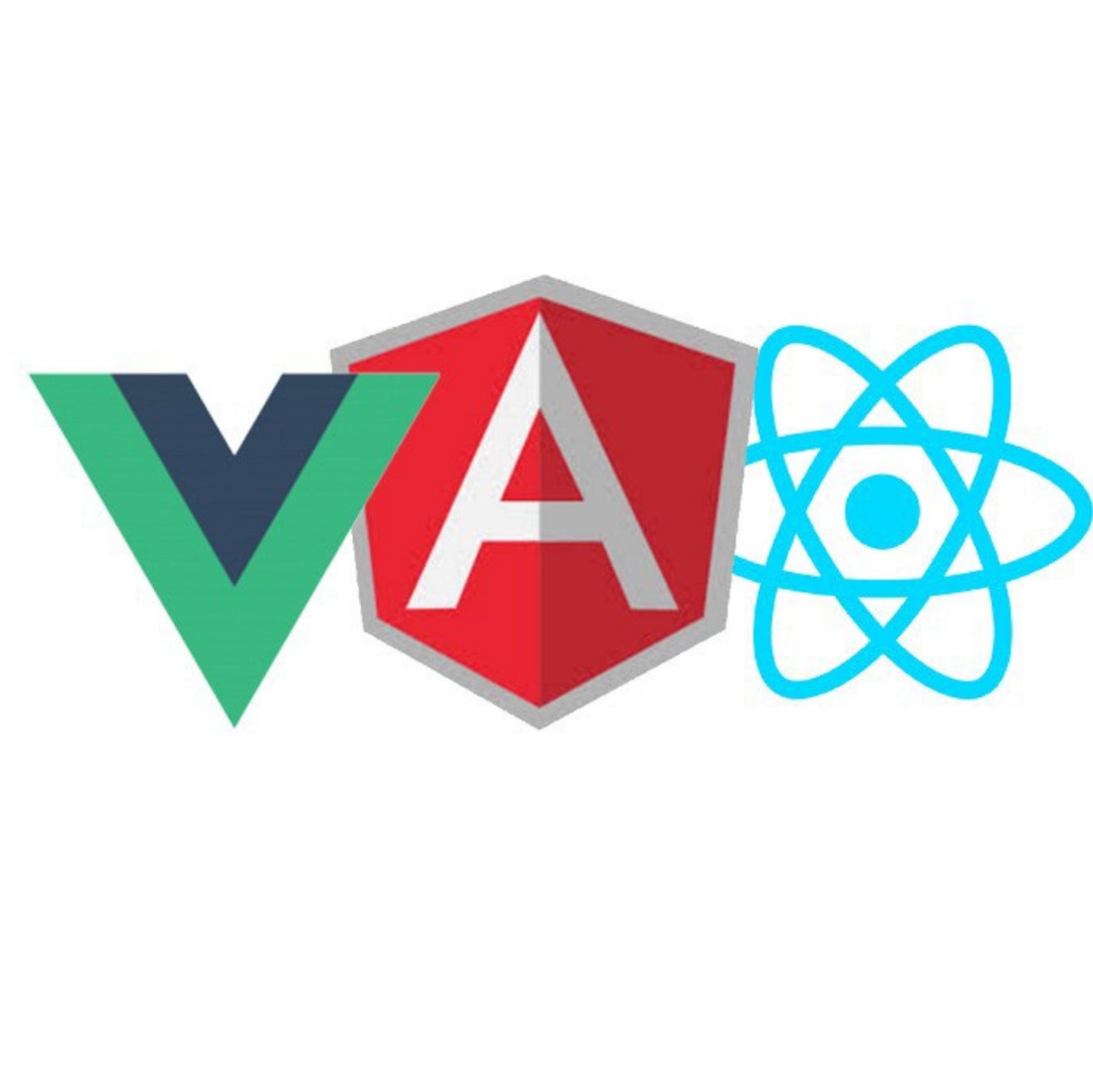 React, Angular, Vue logo